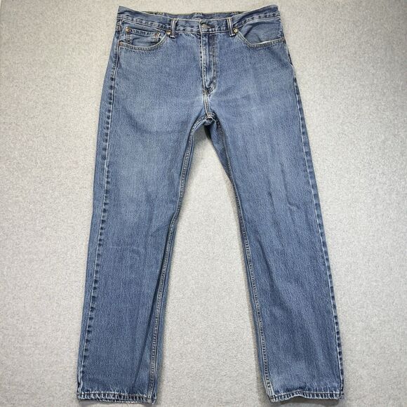 Levi’s 505 Men’s Jeans Blue 38x34 Straight Leg Regular Fit Denim Pants - Picture 2 of 15